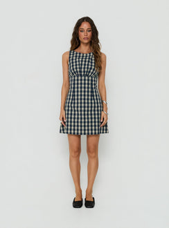 Sweet Somethings Mini Dress Navy Check