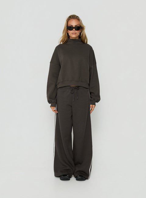 Anyya Funnel Neck Crew Jumper Iron Grey