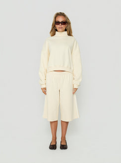Anyya Funnel Neck Crew Jumper Cream