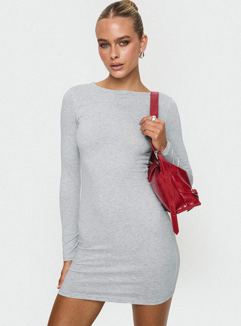 Lex Long Sleeve Mini Dress Grey Marle