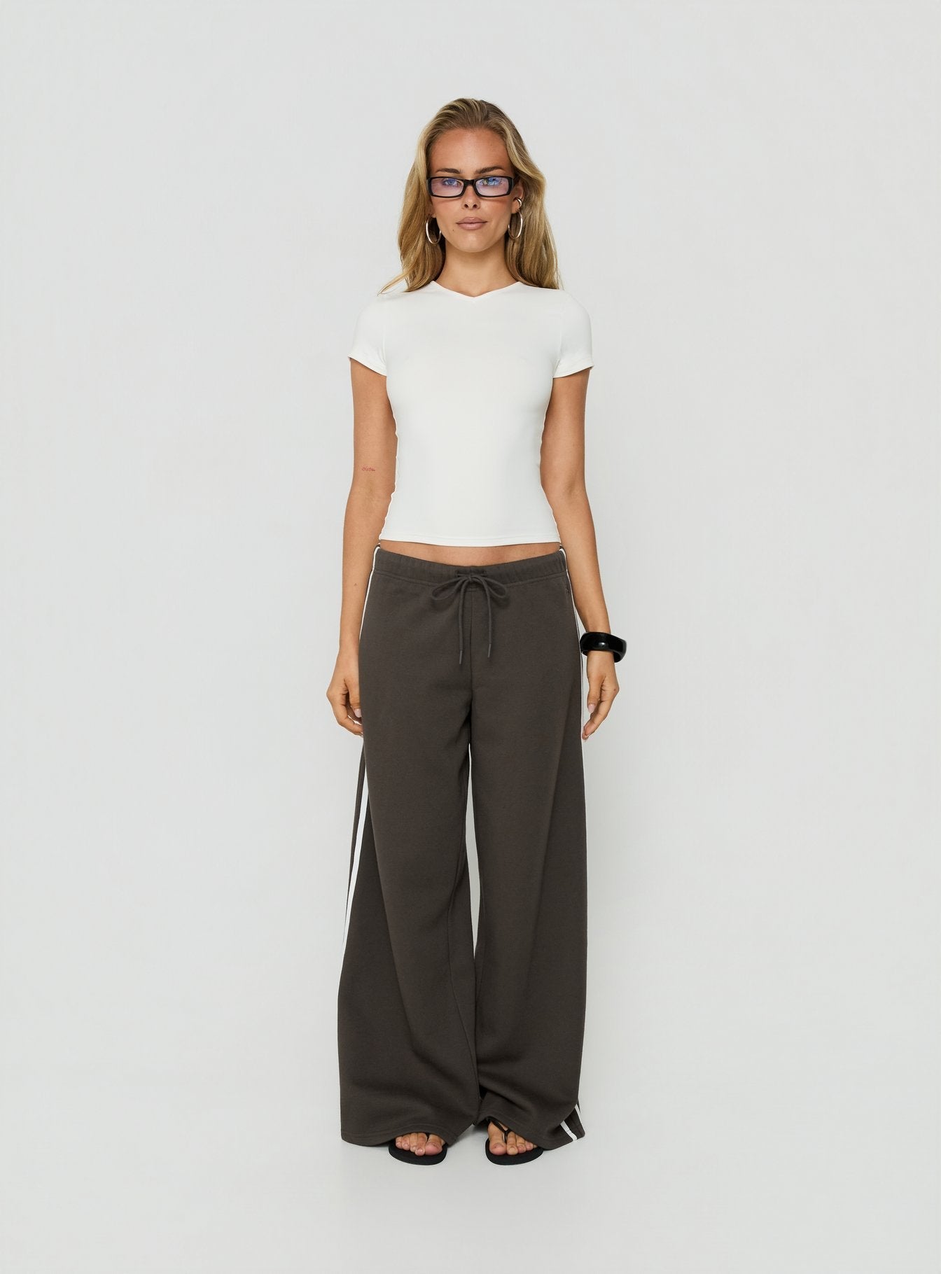 Kennah Wide Leg Sweat Pants Iron Grey