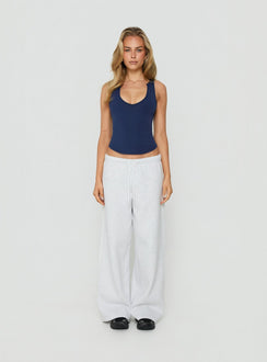 Kennah Wide Leg Sweat Pants Grey Marle