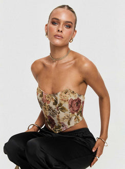 Wilsone Strapless Bustier Top Multi