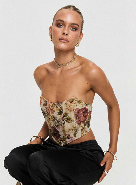 Wilsone Strapless Bustier Top Multi