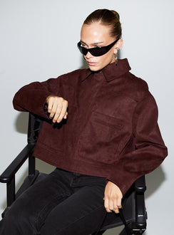 Macquarie Faux Suede Jacket Currant