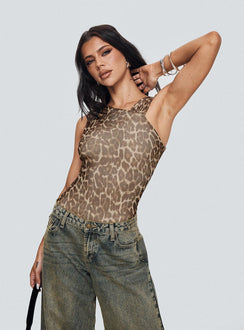 product Princess Polly Serenata Bodysuit Leopard Sleeveless 