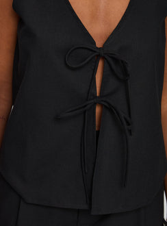 Elegance Tie Front Set Black
