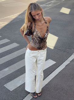Ellanor Low Rise Straight Leg Jeans White