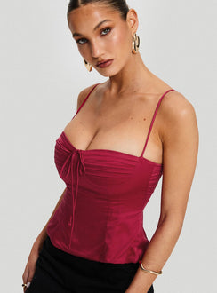 Hildy Tie Back Top Red