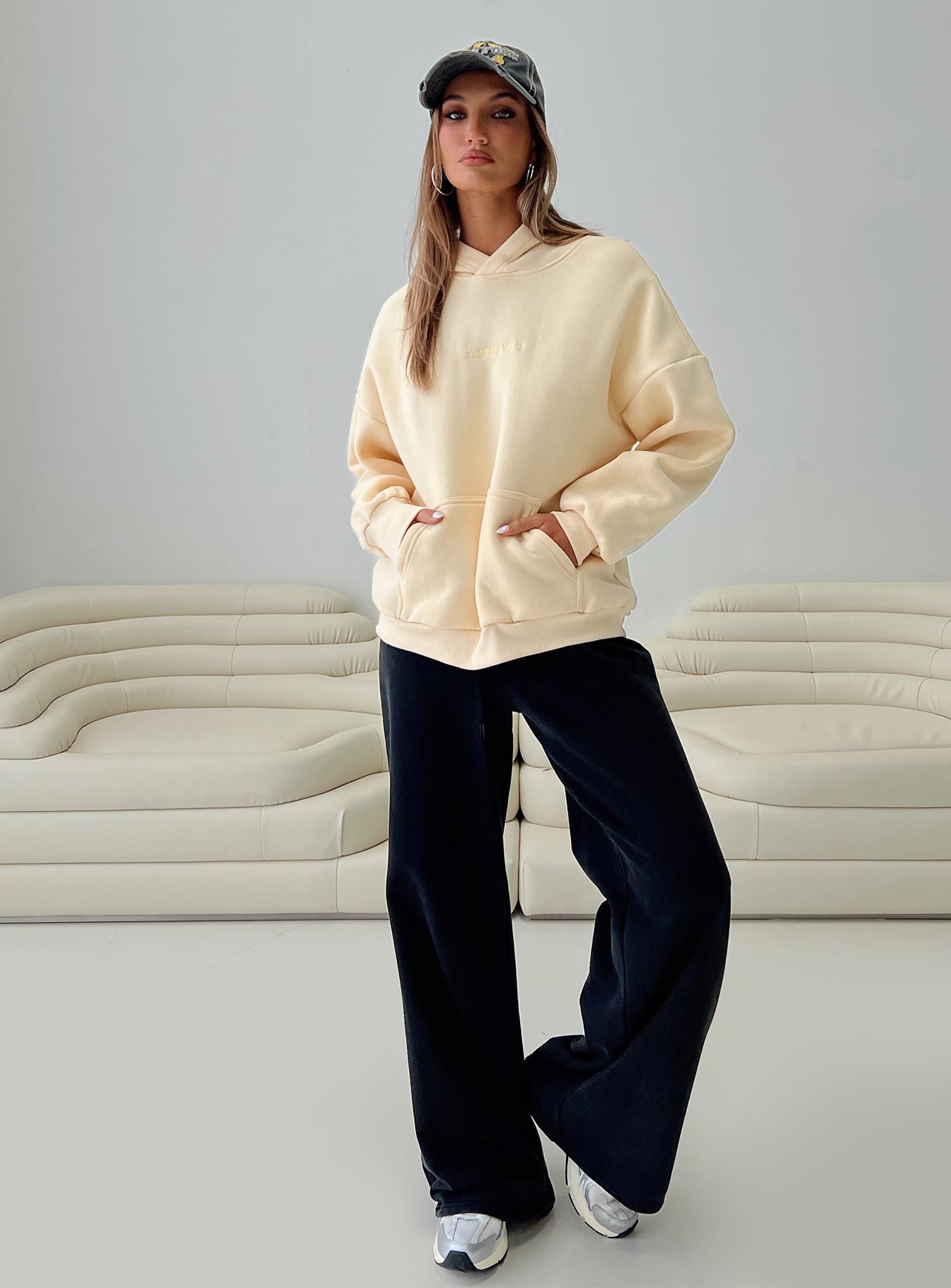 Princess Polly Hooded Sweatshirt Yellow