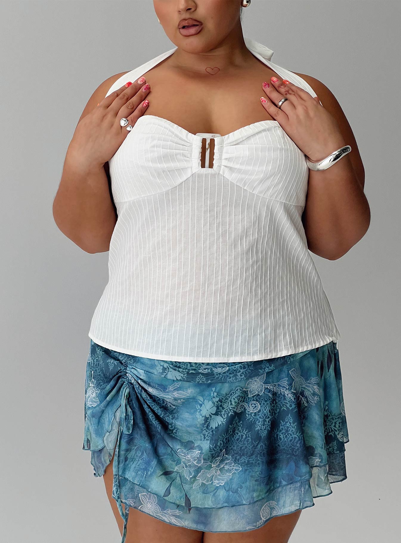 Isabetta Halter Top White Curve