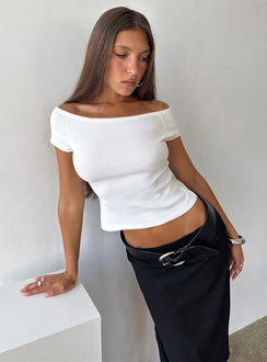 Baseline Boat Neck Rib Top White