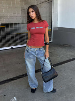 Ellanor Low Rise Slouch Denim Jean Washed Mid Blue Wash