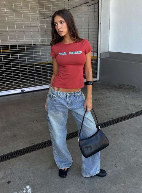 Ellanor Low Rise Slouch Denim Jean Washed Mid Blue Wash
