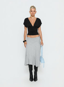 Natomi Jersey Midi Skirt Grey Marle