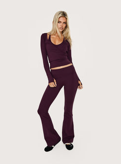 Pirouette Active Wrap Top Plum