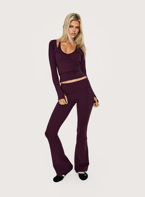 Pirouette Active Wrap Top Plum