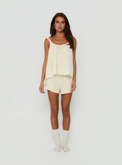 Nattalie Babydoll Frill Sleep Top Cream