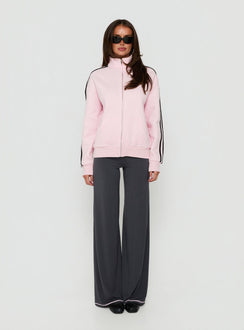 Keeran Funnel Neck Fleece Jumper Pink / Black