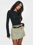Mini skirt Belt looped waist, button & zip fastening, twin hip pockets, twin cargo leg pockets Non-stretch material, unlined 