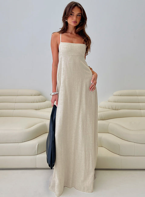 Solie Tie Back Maxi Dress Natural