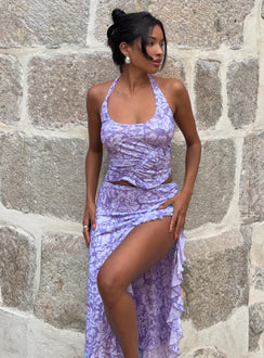 Rains And Pours Mesh Set Purple Floral