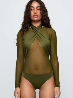 Sweeter Than Fiction Bodysuit Olive