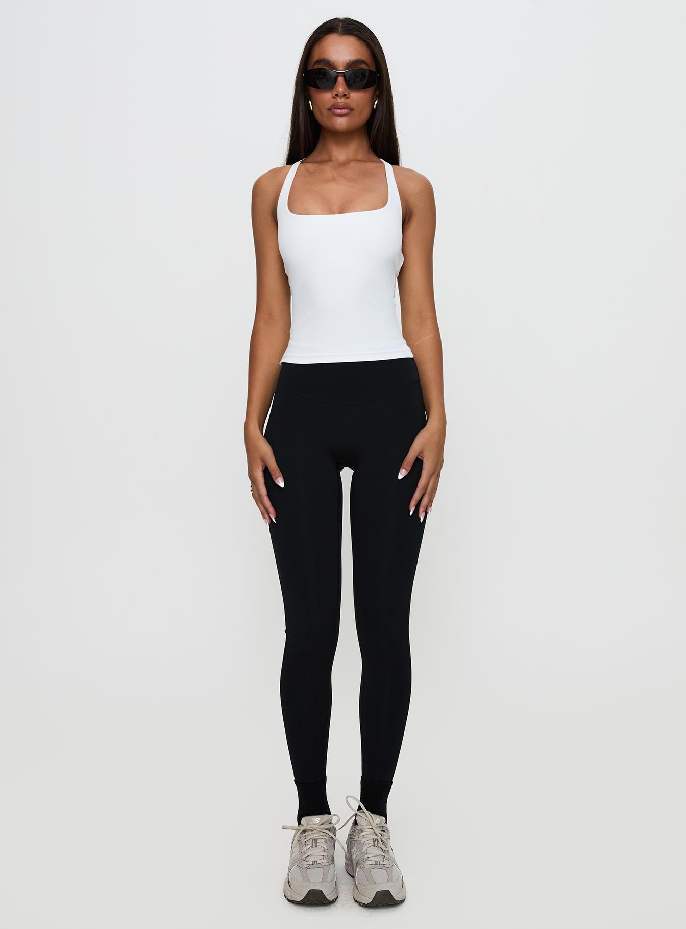 Layup Active Longline Cross Back Top White