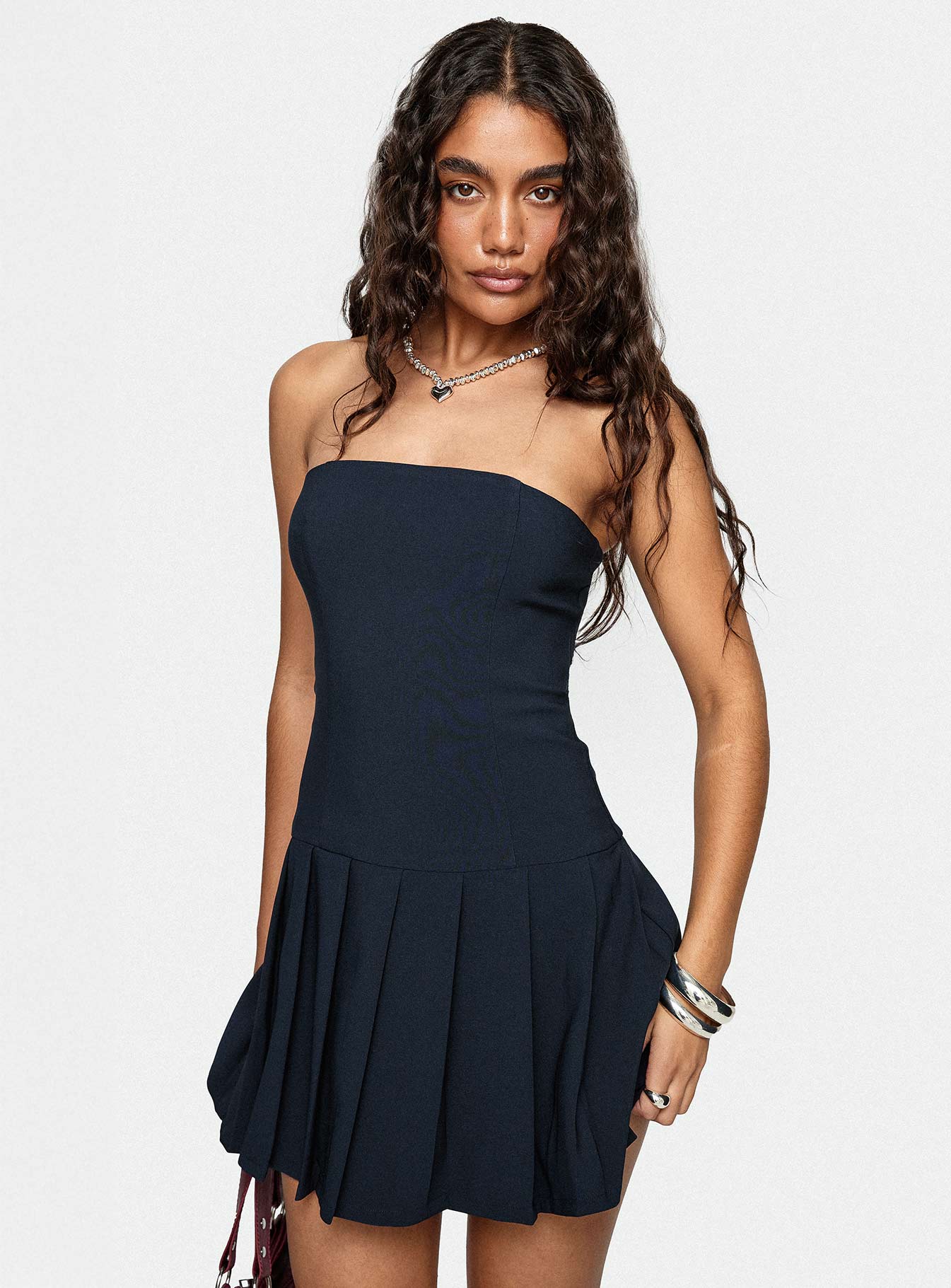 Mark My Words Strapless Playsuit Blue