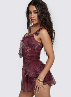 Ballad Floral Ruffle Mini Dress Multi