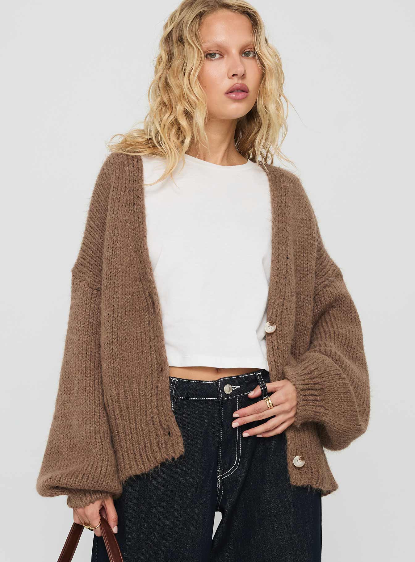 Yasmyn Knit Cardigan Brown
