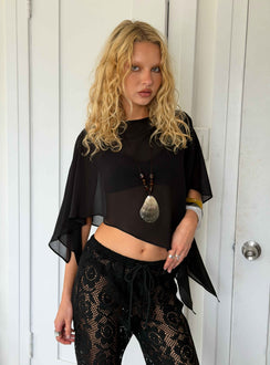 Mairelle Sheer Poncho Black