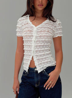 Into Your Eyes Textured Top White