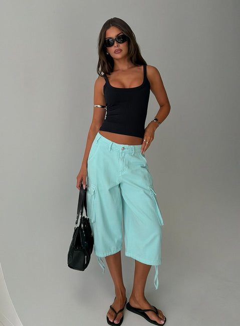 Hudsen Longline Cargo Shorts Turquoise
