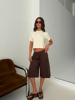 Nikko Longline Fleece Shorts Brown