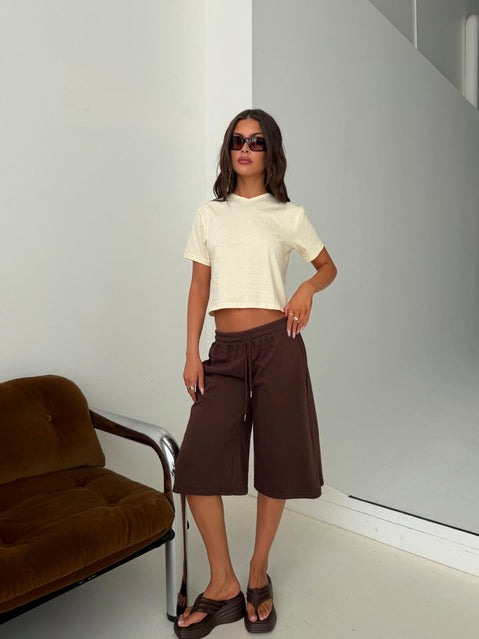 Nikko Longline Fleece Shorts Brown
