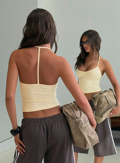 Cecilly Trim Racerback Top Yellow