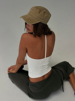 Cecilly Trim Racerback Top Grey Marle