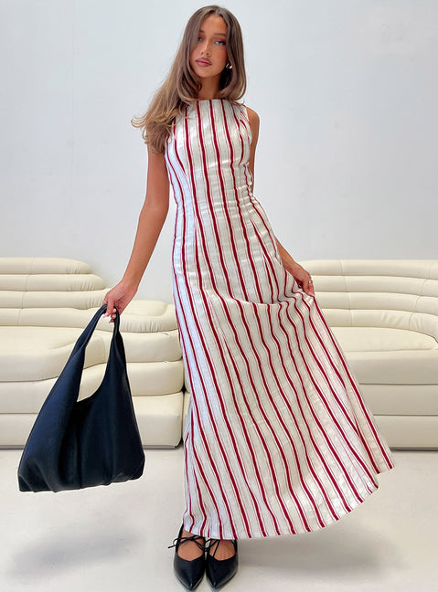 Lewisa Maxi Dress Red Stripe