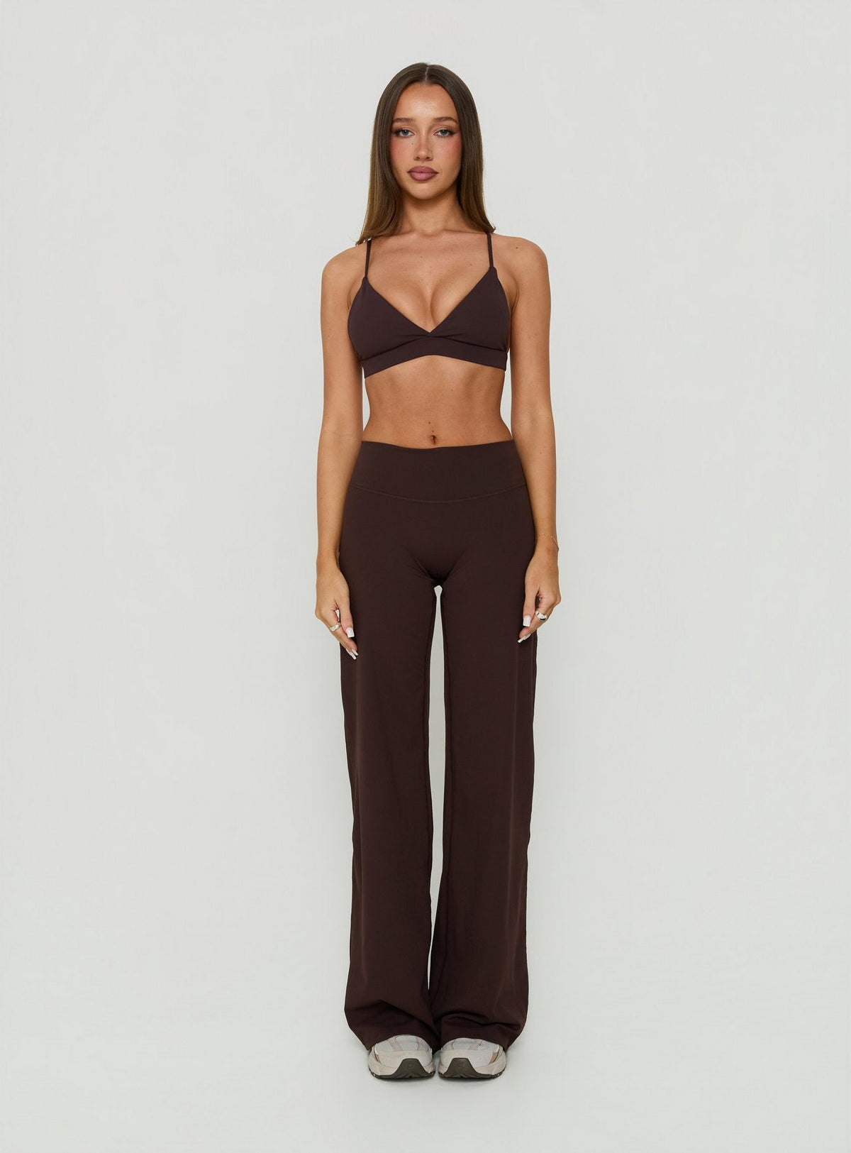 Velora Active Wide Leg Pants Chocolate