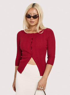 Need My Love 3/4 Sleeve Top Red