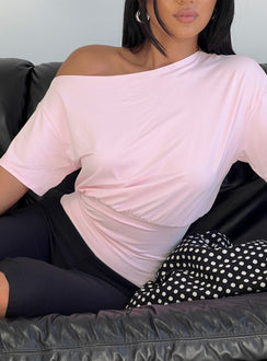 Ashlinn Off Shoulder Drapey Top Baby Pink
