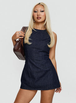 Ainsleigh Shift Denim Playsuit Dark Wash