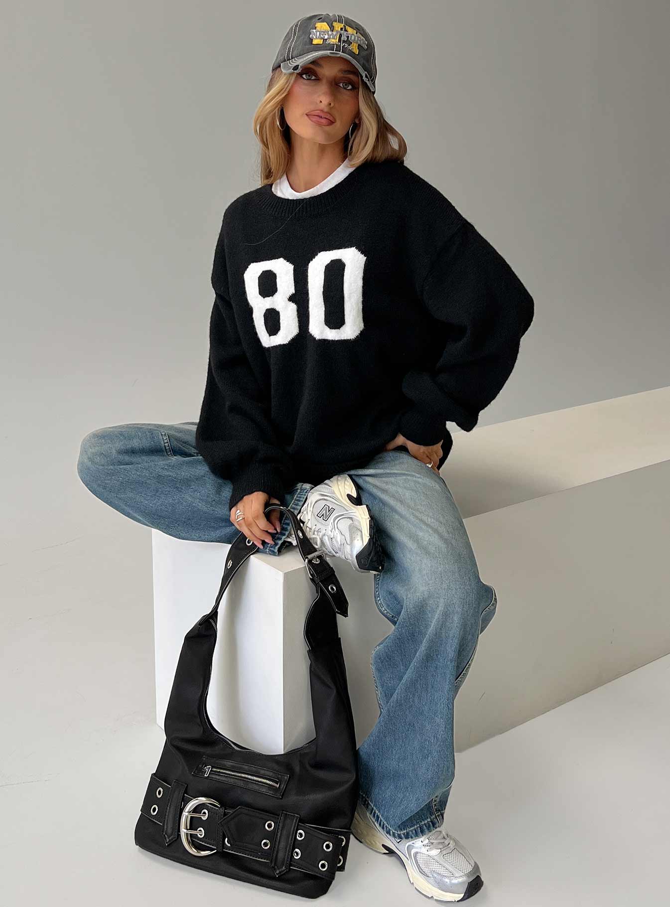 In Control Knit Jumper Black