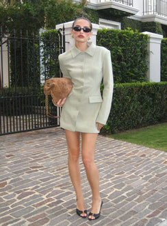 Cheri Long Sleeve Mini Dress Matcha