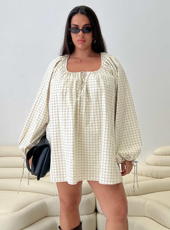 Preacher Playsuit White Check Curve
