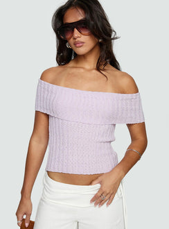 Murmur Off Shoulder Top Lilac