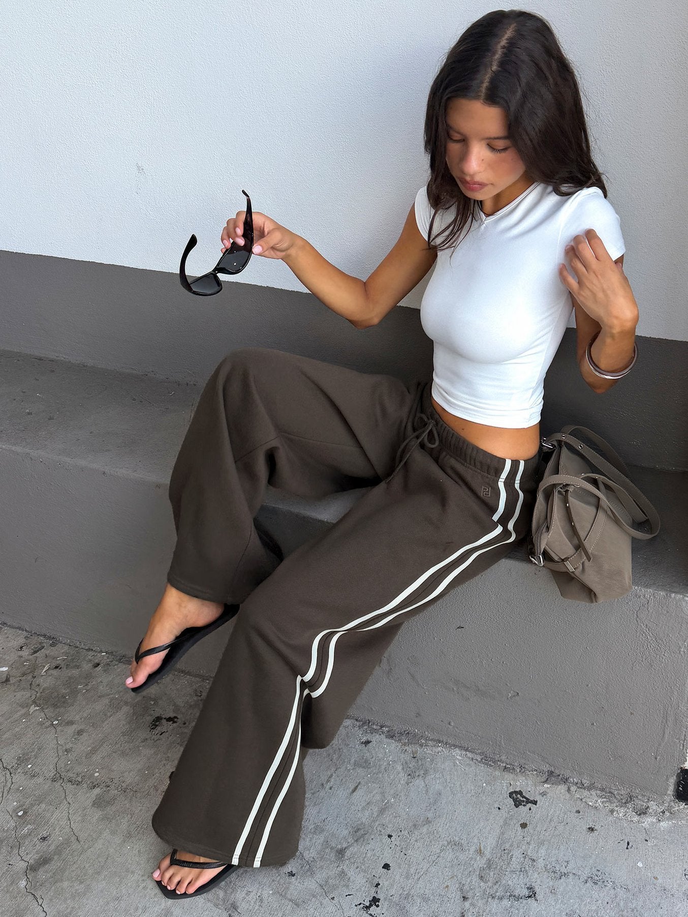 Kennah Wide Leg Sweat Pants Iron Grey
