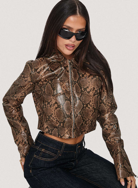 Tindra Cropped Jacket Snake