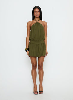 Sunnee Eyelet Detail Romper Green